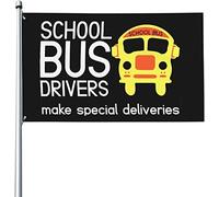 Bandiera 90x150cm, School Bus Driver'S Make Special Deliveries Bandiera Di Benvenuto 2 Occhielli Metallici Striscione All'Aperto, Per Feste Estive, Feste Strada, Celebrazioni