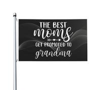 Bandiera 90X150cm, The Best Moms Get Promoted to Grandma Rinforzo Bandiere da giardino Classica Bandierine per Celebrazione Parata Interno