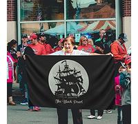 Bandiera 90X150cm, The Black Pearl by Moonlight Resistente allo Scolorimento Bandiere da Balcone con Occhielli Striscioni di Bunting per Conferenza Giardino Esterno