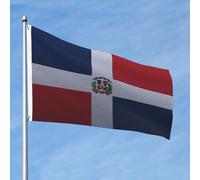 Bandiera 90X150cm, The Dominican Republic Knitting Effect con Occhielli Bandiere da giardino Rinforzo Bandierine della Decorazione per Parata Interno Balcone