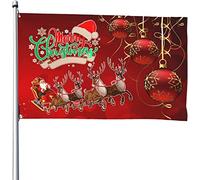 Bandiera 90x150cm, The Lovely Christmas Elk Merry Christmas Bandiera Militare Prova Di Sbiadimento Striscione All'Aperto, Per Feste Estive, Balcone, Celebrazioni