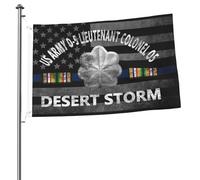 Bandiera 90X150cm, Us Army O-5 Lieutenant Colonel O5 Desert Storm Doppia Cucitura Bandiere Colori Vivaci Bandierine della Decorazione per All'aperto Celebrazione Ristoranti