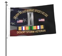 Bandiera 90X150cm, Us Army W-5 Chief Warrant Officer 5 W5 Cw5 Desert Storm Veteran Resistente alle Intemperie Bandiere da Balcone con Occhielli Bandierine della Decorazione per Parata