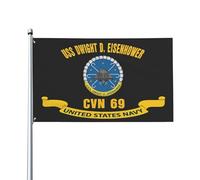 Bandiera 90X150cm, USS Dwight D Eisenhower 69 Resistente alle Intemperie Bandiere Rinforzo Flag per Ristoranti Interno Esterno