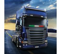 BANDIERA ITALIANA LUMINOSA A 72 LED 90CM PER CAMION 24V STRISCIA ACCENDISIGARI
