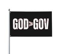Bandiera a bandiera "Dio è più grande del governo", 3x5 piedi, con croce di Gesù, 2024, per uso esterno in giardino