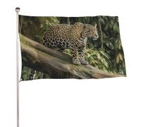 Bandiera a cascata con gatto sul tronco d'albero, 61 x 88,9 cm, stampa su entrambi i lati, bandiera decorativa da giardino, non sbiadisce, con occhielli in ottone, sfondo fotografico da appendere per