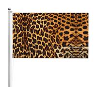Bandiera a doppia faccia a strisce su leopardi, 9 x 1,5 m, bandiera esterna a triplo strato pesante, 0,9 x 1,5 m, striscione da giardino in poliestere.