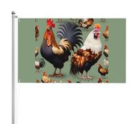 Bandiera a doppia faccia con gallo e pollo, 9 x 1,5 m. Bandiera esterna a tre strati pesante su entrambi i lati, 0,9 x 1,5 m, striscione da giardino in poliestere.