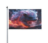 Bandiera a doppia faccia con il riccio rosso fuoco, 0,9 x 1,5 m, striscione resistente per decorazioni da esterno e giardino, stampa su entrambi i lati, facile da installare