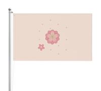 Bandiera a doppia faccia con piccoli fiori di ciliegio rosa, 9 x 1,5 m. Bandiera esterna a tre strati su entrambi i lati, 0,9 x 1,5 m, bandiera da giardino in poliestere.