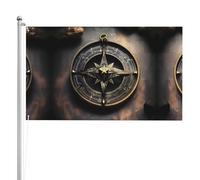 Bandiera a doppia faccia con rune norrene e bussola, 9 x 1,5 m. Bandiera da giardino in poliestere pesante a triplo strato su entrambi i lati, 0,9 x 1,5 m, bandiera da giardino in poliestere.
