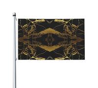 Bandiera a doppia faccia con sfondo nero e oro per tutte e quattro le stagioni, con occhielli, sfondo decorativo, forniture per feste