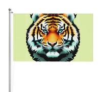 Bandiera a doppia faccia con testa di tigre piccola e grassa, 9 x 1,5 m, bandiera da esterno a triplo strato pesante, 0,9 x 1,5 m, striscione da giardino in poliestere.