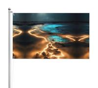 Bandiera a doppia faccia con vista sotto la luna, 0,9 x 1,5 m, bandiera esterna a triplo strato pesante, 0,9 x 1,5 m, bandiera da giardino in poliestere.