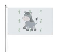 Bandiera a doppio lato con asino sorridente, 0,9 x 1,5 m, bandiera da giardino in poliestere a triplo strato, 9 x 1,5 m.