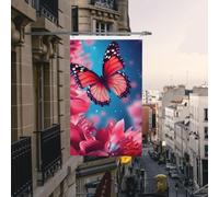 Bandiera a farfalla con fiori, 9 x 1,5 m, bandiere da giardino resistenti per la casa con occhielli bandiere decorative da cortile grande striscione per feste interne esterne decorazioni per la casa