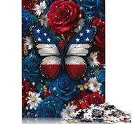 Bandiera a farfalla Puzzle in Legnos Adulto Puzzle 300 Pezzi Per Gioco Familiare Regalo Per Amore E Amico Gioco EduGattoion Decorazione Interna Unica Stress Relief 300pcs (40x28cm)