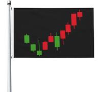 Bandiera a forma di candela per il mercato azionario Forex, 3x5 piedi, resistente ai raggi UV, con occhielli in ottone per esterni e interni.