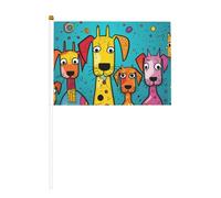 Bandiera a forma di cane maculato stampata su entrambi i lati, 14 x 20,8 cm, adatta per attività di squadra tifo