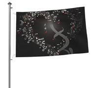 Bandiera a forma di cuore con nota musicale, 0,6 x 0,9 m, stampa su entrambi i lati, bandiere da giardino, bandiera da cortile per esterni, bandierine regalo con occhielli, sfondo fotografico per
