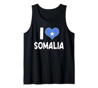 Bandiera a Forma di Cuore con Scritta I Love Somalia Canotta