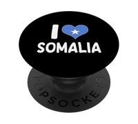 Bandiera a forma di cuore con scritta "I Love Somalia" PopSockets PopGrip Adesivo