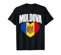 Bandiera a Forma di Cuore della Moldavia Maglietta
