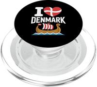 Bandiera a forma di cuore della nave vichinga I Love Denmark PopSockets PopGrip per MagSafe