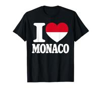 Bandiera a Forma di Cuore I Love Monaco Maglietta