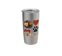 Bandiera a forma di cuore Nap Time Ferret Bicchiere termico in acciaio inox doppia parete
