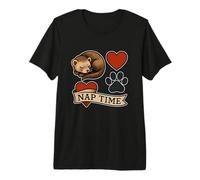 Bandiera a Forma di Cuore Nap Time Ferret Maglietta Premium
