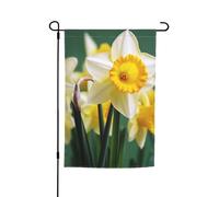 Bandiera a forma di fiore di narciso, 12x18 pollici, bandiera da giardino bifacciale per interni, da appendere alla parete, poster, grande striscione, cartello, bandiere per esterni