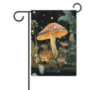 Bandiera a forma di fungo a farfalla, 30,5 x 45,7 cm, in poliestere, double face, bandiere da giardino, benvenuto, bandiere, decorazione per esterni, per cortile, portico, prato