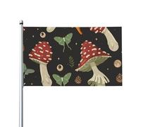 Bandiera a forma di fungo, farfalla e illuminata dalla luna, 3x5 piedi, per esterni, giardino, prato, decorazione per feste, striscione, taglia unica