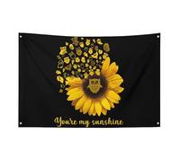Bandiera a forma di gufo con girasole "You're My Sunshine", 3x5 piedi, con 4 fori, decorazione per interni ed esterni.