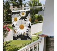 Bandiera a forma di margherita, 6 x 0,9 m, per interni ed esterni, primavera, estate, autunno, inverno, da giardino, con occhiello, verticale, su entrambi i lati, per decorazioni da cortile