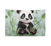 Bandiera a forma di panda, 88,9 x 150 cm, non sbiadisce, bandiera di benvenuto, da giardino, cortile, casa, cartello decorativo per interni ed esterni, striscione per feste e decorazioni per la casa