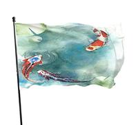 Bandiera a forma di pesce, 9 x 1,5 m, simbolo giapponese nello stagno, pittura ad acquerello, bandiere per esterni, grandi striscioni di benvenuto per cortile, casa, giardino, cortile, prato