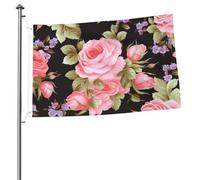Bandiera a forma di rosa, 0,6 x 0,9 m, stampa su entrambi i lati, bandiere da giardino, bandiera da cortile per esterni, bandiere per vacanze, banner regalo con occhielli, sfondo fotografico per