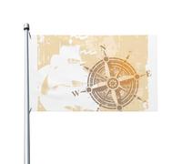 Bandiera a forma di rosa dei venti vintage per esterni, 3x5, bifacciale, per decorazioni da giardino, per esterni, decorazioni da parete per feste, per esterni, interni, casa, giardino, prato, garage.