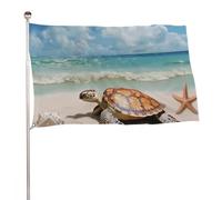 Bandiera a forma di tartaruga marina, 89 x 150 cm, stampa su entrambi i lati, bandiera decorativa da giardino, non sbiadisce, con occhielli in ottone, sfondo fotografico da appendere, per interni ed