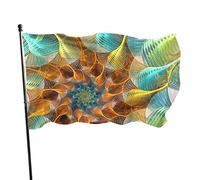 Bandiera a forma frattale 5x8 FT Universo Infinito Chimico Molecolare Sea Shell Bandiere Esterne Grande Benvenuto Yard Banner Casa Giardino Cortile Decorazione Prato