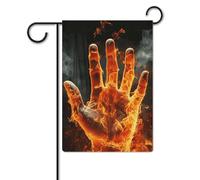 Bandiera a mano con fiamma di fuoco, 30,5 x 45,7 cm, in poliestere, a doppia faccia, bandiere da giardino, benvenuto, bandiere, decorazione per esterni, per cortile, portico, prato