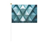 Bandiera a manovella a doppia faccia a tema astratto fresco 14 x 20,8 cm, utilizzata per la decorazione di feste di festa, concorsi