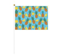 Bandiera a manovella a doppia faccia con ananas fresco 14 x 20,8 cm, utilizzata per la decorazione di feste di festa, concorsi