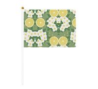 Bandiera a manovella a doppia faccia con limone fresco 14 x 20,8 cm, utilizzata per la decorazione di feste di festa, concorsi