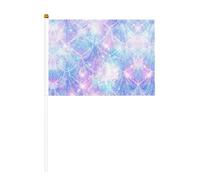 Bandiera a manovella a doppia faccia in scala sirena 14 x 20,8 cm, utilizzata per la decorazione di feste di festa, concorsi