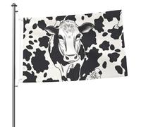 Bandiera a mucca bianca e nera, 0,6 x 0,9 m, stampa su entrambi i lati, bandiere da giardino, bandiera da cortile per esterni, bandierine regalo con occhielli, sfondo fotografico, per interni ed