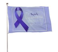 Bandiera a nastro blu per il mese di sensibilizzazione sul cancro colorettale 2023, striscione per esterni, decorazione per feste, arazzo da parete, 35x59 pollici